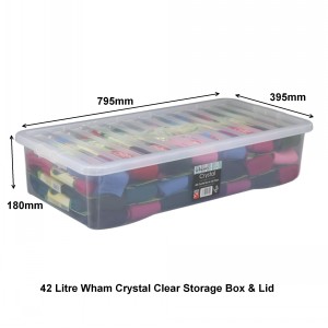 Wham Crystal Plastic Storage Box & Lid Size 13 (42 Litre)